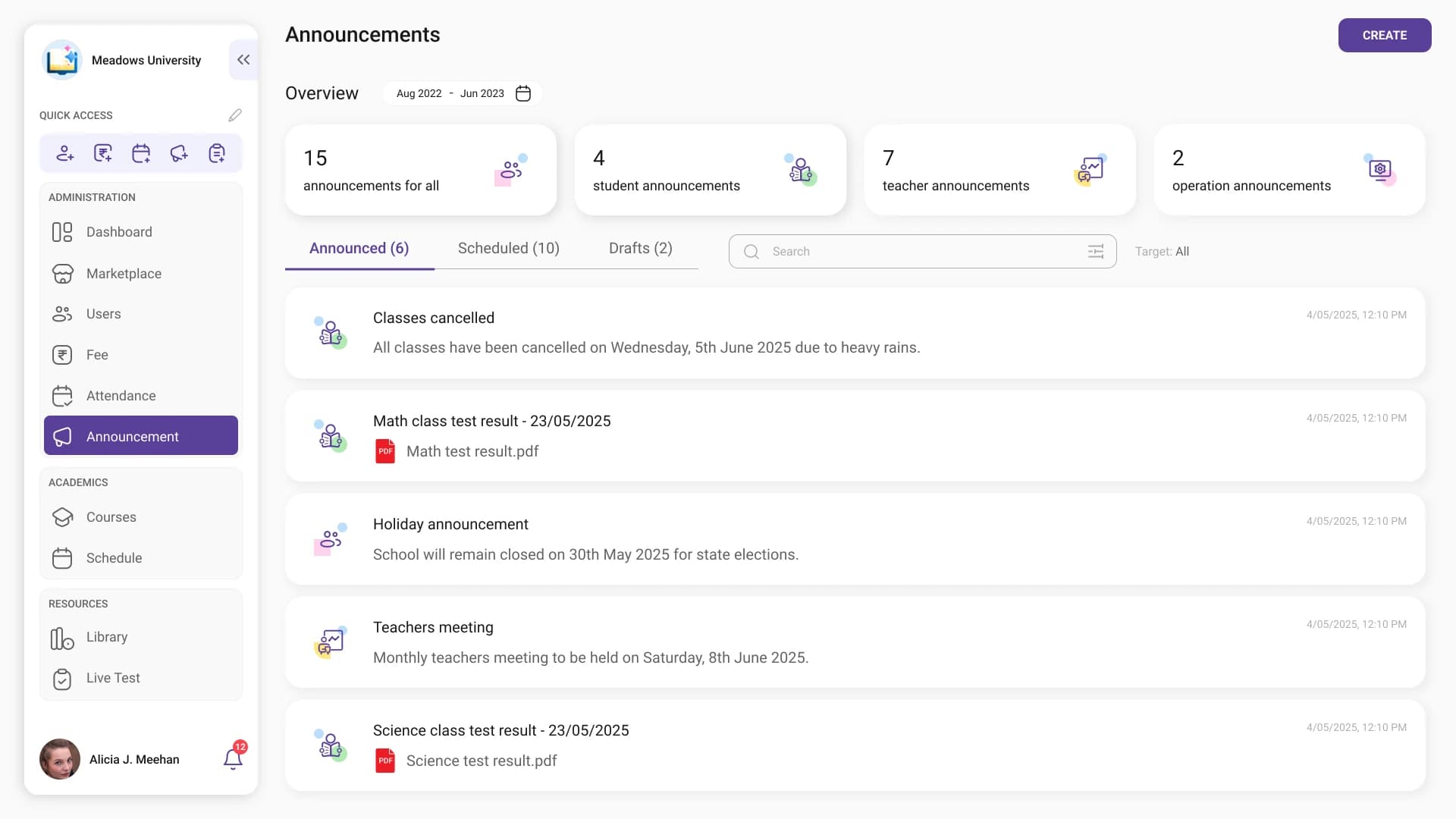 Announcements