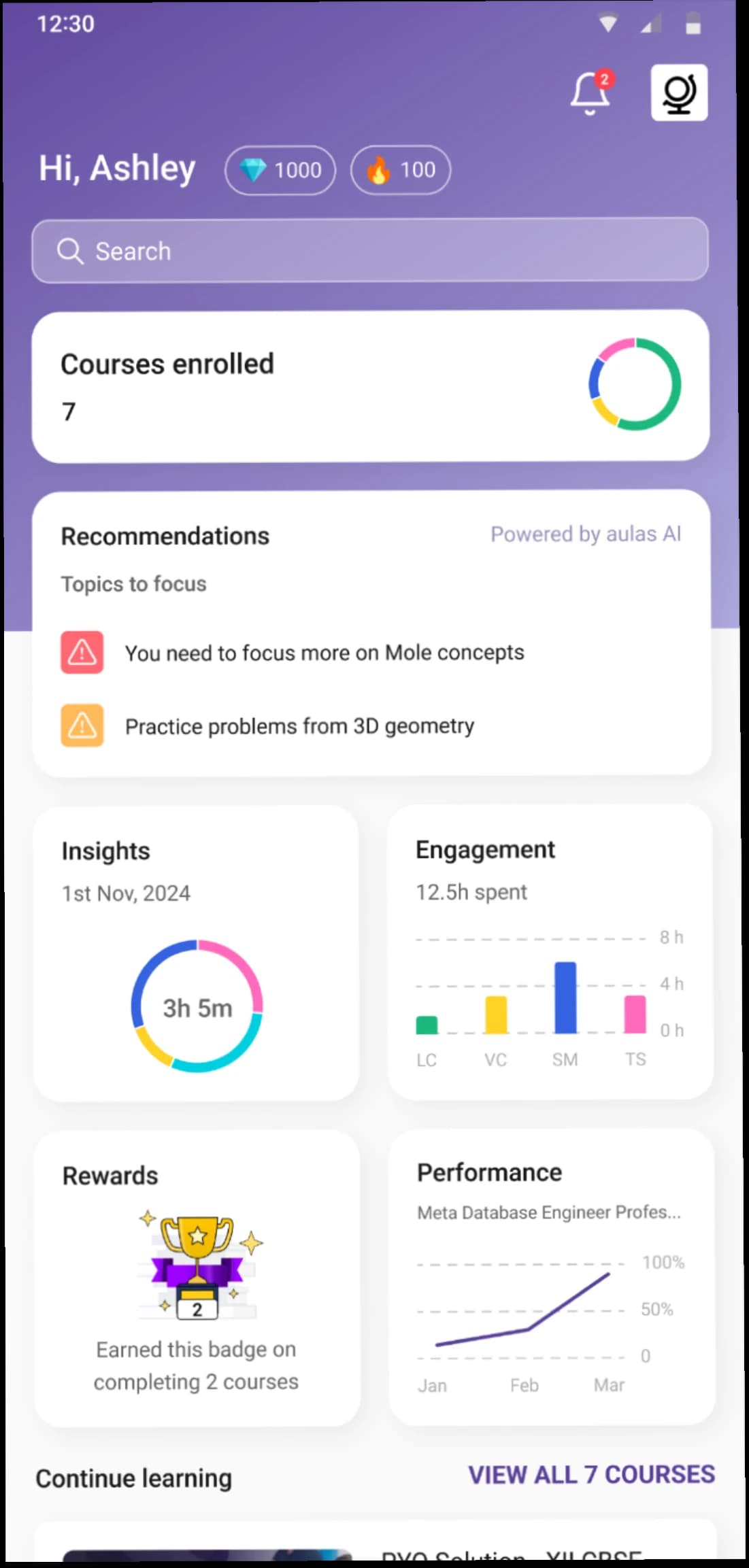 Student dashboard